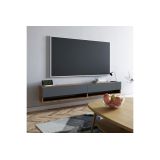 Mueble de TV de Pared Moderno Antracita-Roble - 180x31,5x29,5 cm - 2 Cajones y Estantes.