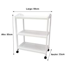 Camarera, Carro de Servicio con Ruedas Color Blanco 60x33x85 - ¡Perfecto para Tu Casa o Negocio!