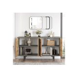 Aparador Moderno Color Cambria-Cemento con 4 Puertas