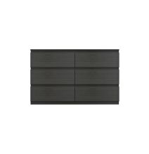Cómoda de 6 Cajones con Amplio Espacio de Almacenaje - Color Wengue - 120x40x75 cm - Mueble Moderno para Dormitorio.