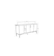 Buffet en Melamina Gris Oscuro y Roble, 180x40x78 cm, Diseño Moderno y Duradero