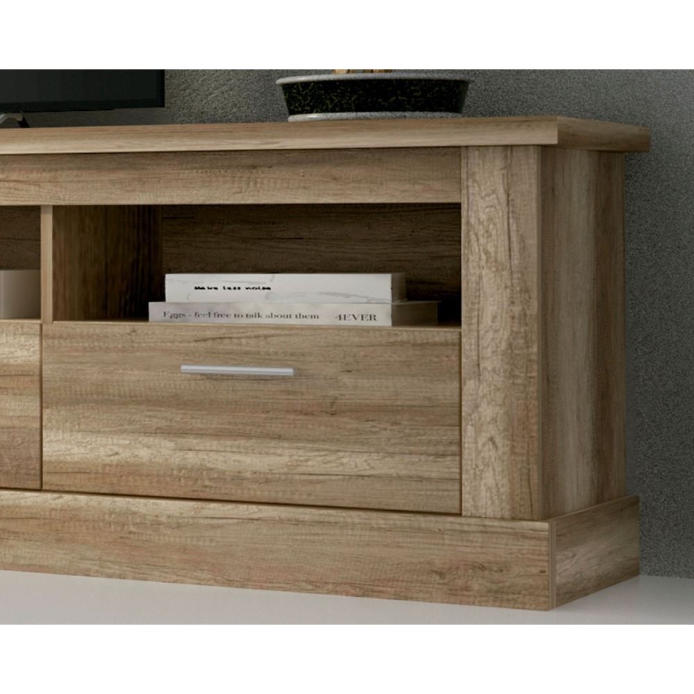 Mueble Mesa TV,Mesa de televisión 3 Puertas y 3 Estantes
