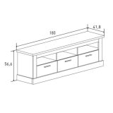 Mueble Mesa TV,Mesa de televisión 3 Puertas y 3 Estantes