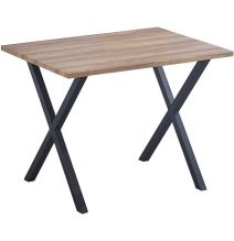 Mesa Comedor Madera, Patas metálicas Negras, Mesa Rectangular, Medidas 100 cm (Largo) x 70 cm (Ancho) 76 cm (Alto)