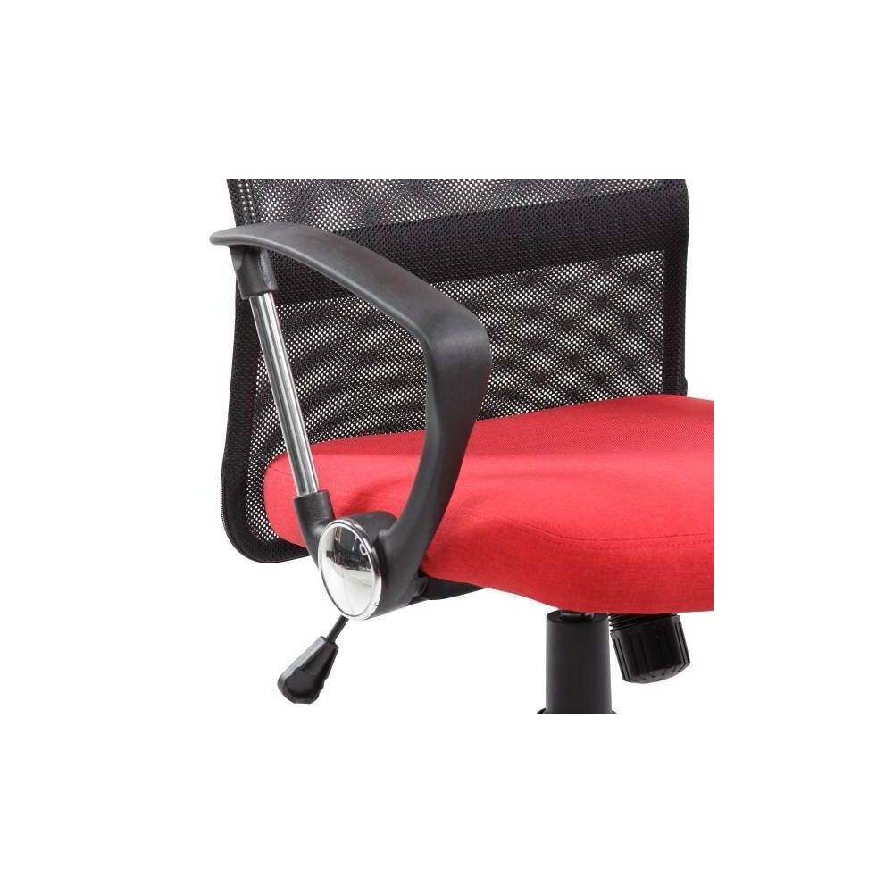 Silla de Oficina Ergonómica con Respaldo Alto en Símil Piel Negra y Roja, 59x60x110 cm