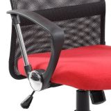 Silla de Oficina Ergonómica con Respaldo Alto en Símil Piel Negra y Roja, 59x60x110 cm