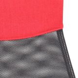 Silla de Oficina Ergonómica con Respaldo Alto en Símil Piel Negra y Roja, 59x60x110 cm