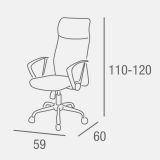 Silla de Oficina Ergonómica con Respaldo Alto en Símil Piel Negra y Roja, 59x60x110 cm