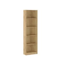 Meyvaser Librería Estantería con Cinco baldas en madera color Mauvella para salón 178,3x51,9x24,6 cm
