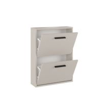 Meyvaser - Zapatero con 2 Puertas, Mueble para Zapatos Estrecho en Color Beige, Medidas: 73 cm (Al) x 54 cm (Anc) x 18 cm (Fon)
